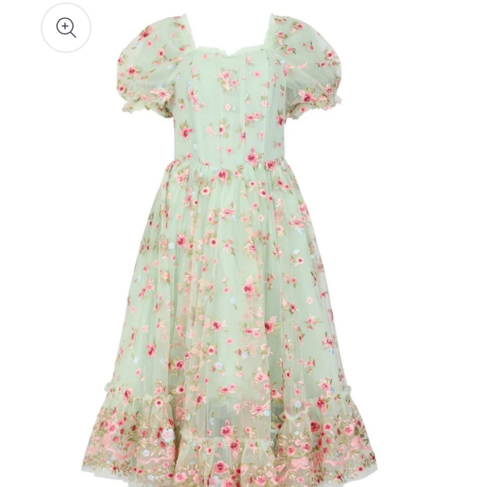 JessaKae Rosalie Mint Floral Midi Dress